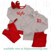 Load image into Gallery viewer, Christmas Candy Stripe Ava Pants Set

