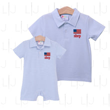 Load image into Gallery viewer, Michael Polo- Light Blue Stripe
