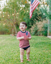 Load image into Gallery viewer, Avery Diaper Set- Red Stripe and Navy
