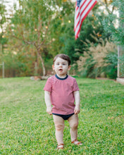 Load image into Gallery viewer, Avery Diaper Set- Red Stripe and Navy
