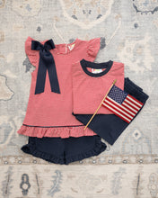 Load image into Gallery viewer, Avery Short Set- Red Stripe and Navy
