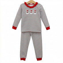 Load image into Gallery viewer, Christmas Candy Stripe Dark Skin Santa Ruffle Set
