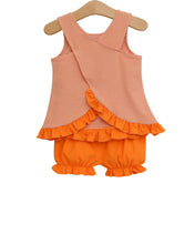 Load image into Gallery viewer, Let's Cheer! Swing Back Bloomer Set- Orange Stripe
