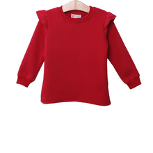 Load image into Gallery viewer, Ruffle Sweatshirt- Red
