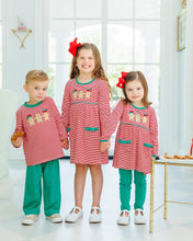 Load image into Gallery viewer, Santa's Sweet Helpers Ruffle Pocket Dress

