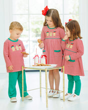 Load image into Gallery viewer, Santa's Sweet Helpers Ruffle Pocket Dress
