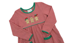 Load image into Gallery viewer, Santa's Sweet Helpers Ruffle Pocket Dress

