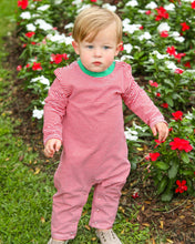 Load image into Gallery viewer, Thomas Romper- Red Stripe &amp; Green
