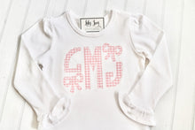 Load image into Gallery viewer, Pink Gingham Bow Monogram Applique
