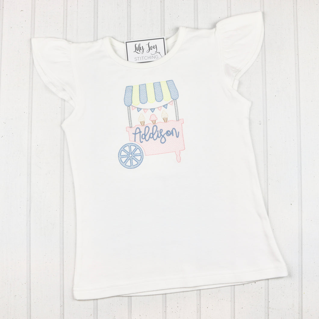 Ice Cream Stand Flutter Sleeve Tee