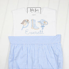 Load image into Gallery viewer, Blue Cowboy Trio Gingham Bubble
