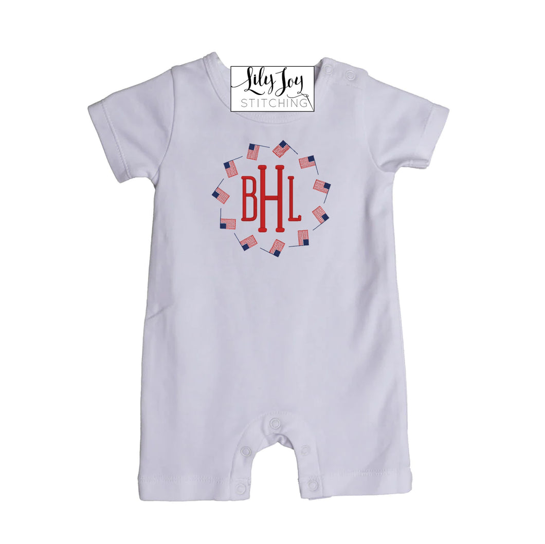 Patriotic Short All Romper (Multiple Designs)