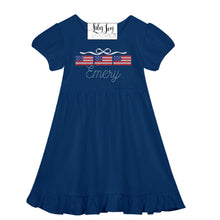 Load image into Gallery viewer, Bow Flag Trio Ruffle Dress
