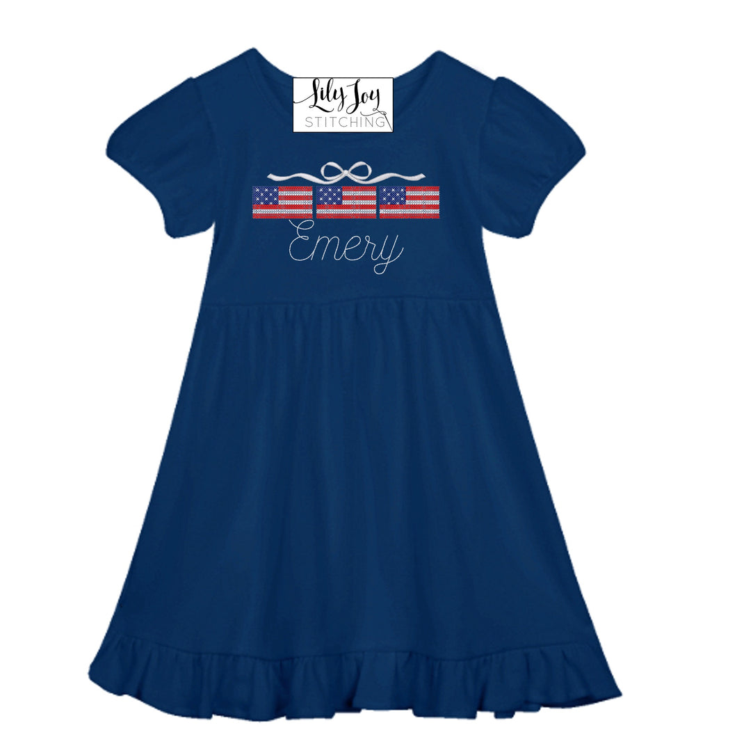 Bow Flag Trio Ruffle Dress