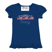 Load image into Gallery viewer, Bow Flag Trio Ruffle Tee
