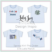 Load image into Gallery viewer, Blue Stripe Knit Tee- Custom Design

