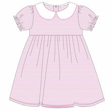 Load image into Gallery viewer, Rainbow Snow Cone Striped Dress with Name on Collar
