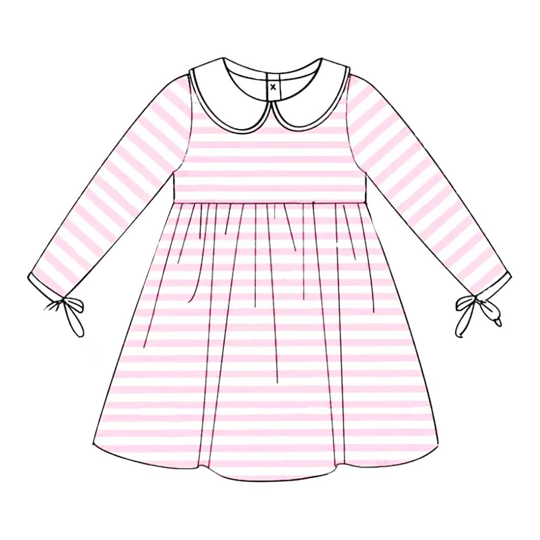 Pink Stripe Peter Pan Collar Dress FALL PRE-ORDER